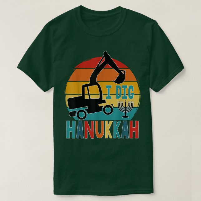Camiseta Kids I Dig Hanukkah Ecavator Construction Toddler  (Frente do Design)