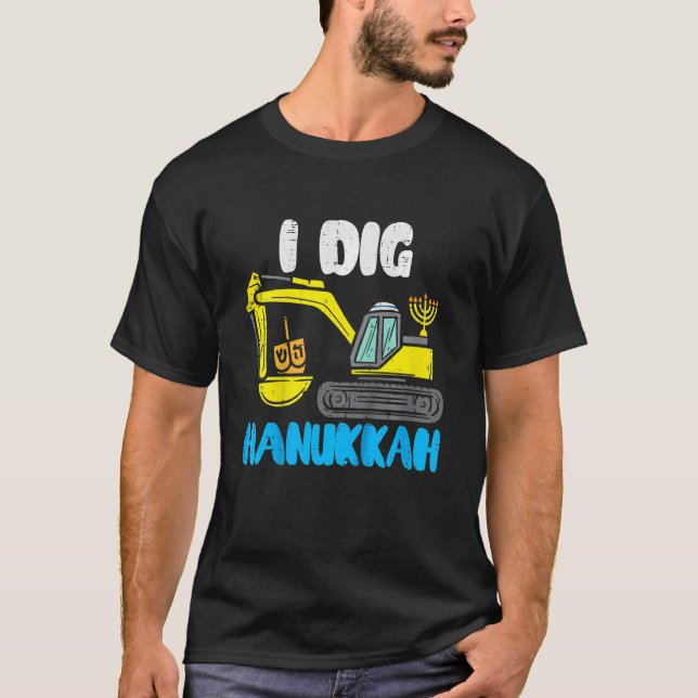 Camiseta Kids I Dig Hanukkah Excavator Construction Toddler (Frente)