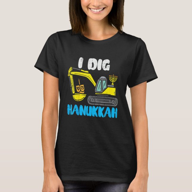 Camiseta Kids I Dig Hanukkah Excavator Construction Toddler (Frente)