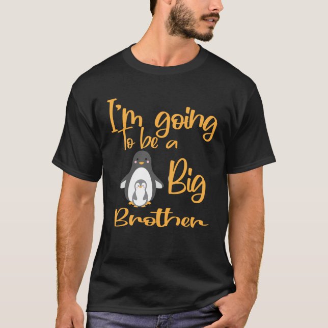 Camiseta Kids I m Going To Be A Big Brother penguin Promote (Frente)