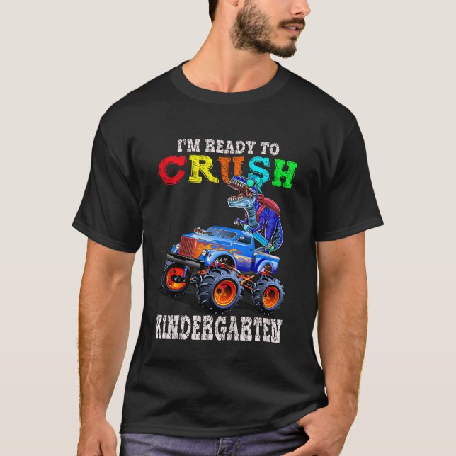 Camiseta Kids I m Ready To Crush Kindergarten Monster Truck (Frente)