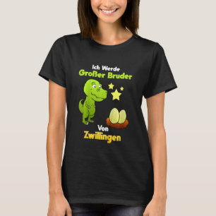 Camiseta Kids Ich Werde Große Bruder Von Zwillingen Dinos G