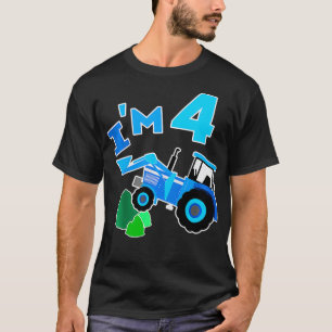 Camiseta Kids I'm 4 Farm Tractor 4th Birthday  4 Year Old G