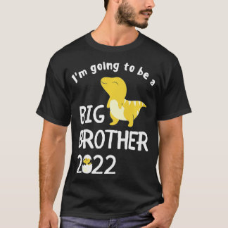 Camiseta Kids I'm Going To Be A Big Brother 2022 Dinosaur P