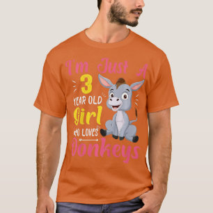 Camiseta Kids Im Just A 3 Year Old Girl Who Loves Donkeys F
