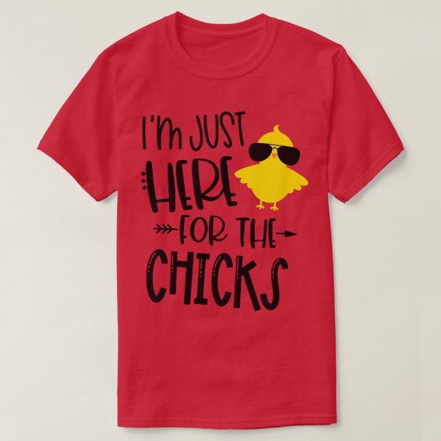 Camiseta Kids I'm Just Here for the Chicks Funny Easter Boy (Frente do Design)