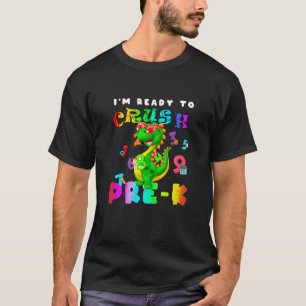 Camiseta Kids Im Ready To Crush Kindergarten Monster Dinosa