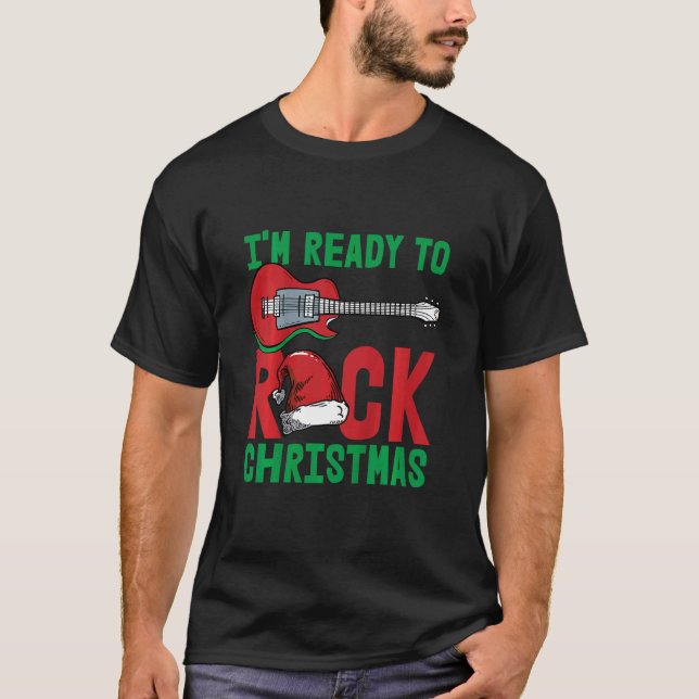 Camiseta Kids Im Ready To Rock Christmas Pajama Cool Guitar (Frente)
