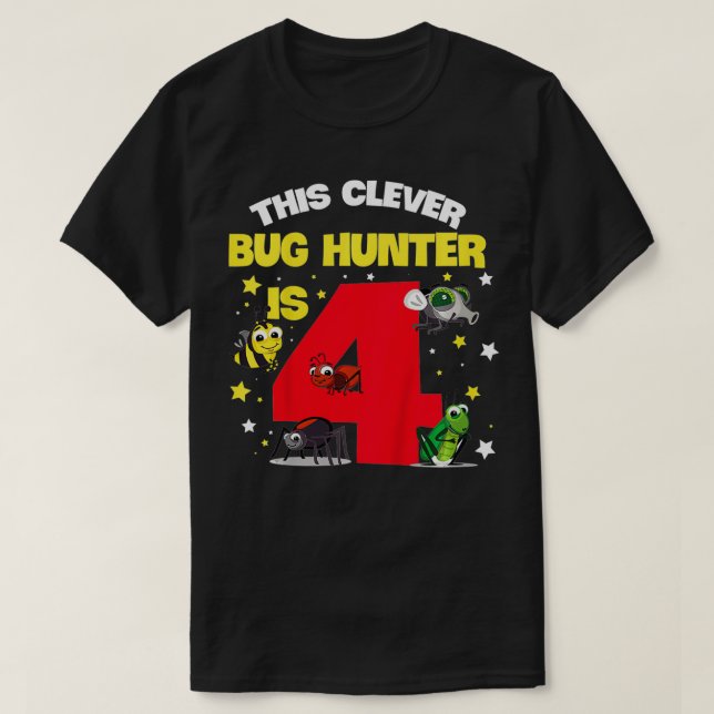 Camiseta Kids Insect Epert Design for your 4 year old Bug H (Frente do Design)