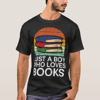 Camiseta Kids Just A Boy Who Loves Books Read Reading Libra