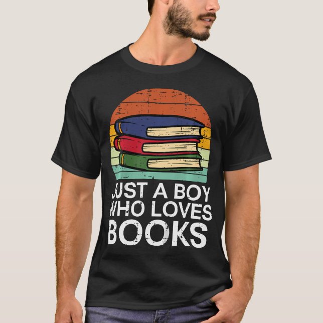 Camiseta Kids Just A Boy Who Loves Books Read Reading Libra (Frente)