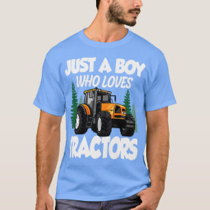 Camiseta Kids Just A Boy Who Loves Tractors Farmer Boys 