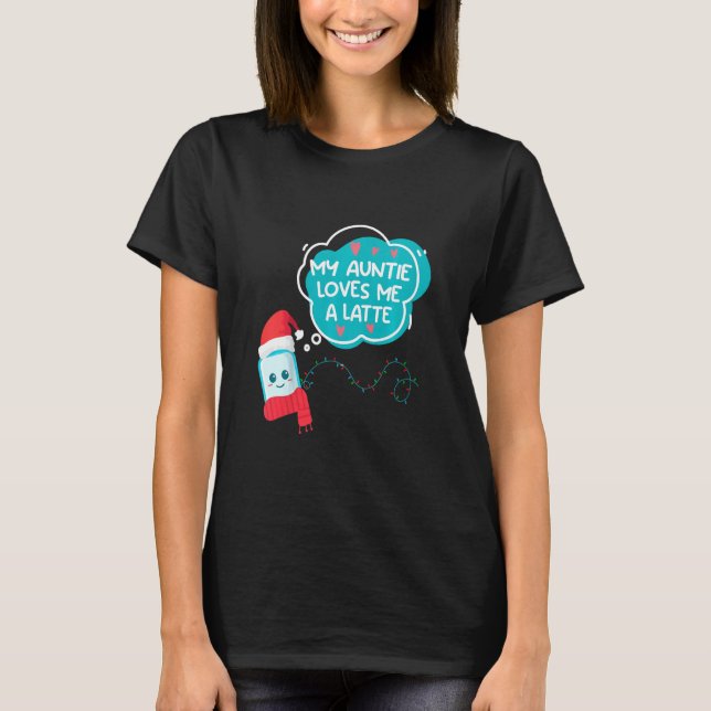 Camiseta Kids Kids My Auntie Loves Me A Latte Aunt (Frente)