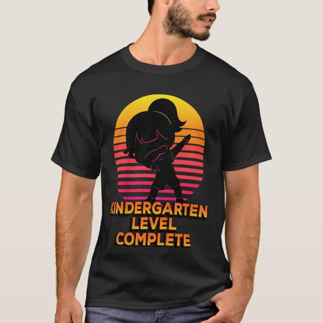 Camiseta Kids Kindergarten Level Complete Silhouette Dabbin (Frente)