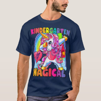 Camiseta Kids Kindergarten Magical Dabbing Unicorn Back To