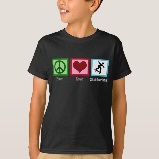 Camiseta Kids Legal do Skateboard Peace Love (Frente)