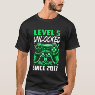 Camiseta Kids Level 5 Unlocked Awesome 2017 Video Game 5th