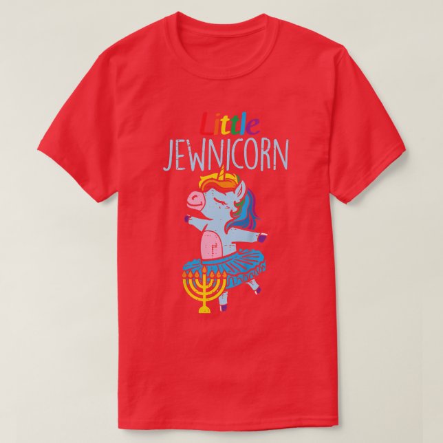 Camiseta Kids Little Jewnicorn Cute Hanukkah Chanukah PJs T (Frente do Design)