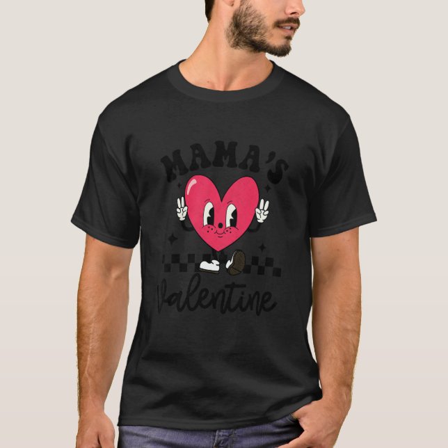 Camiseta Kids Mama's Valentine Cute Heart Love Family Valen (Frente)