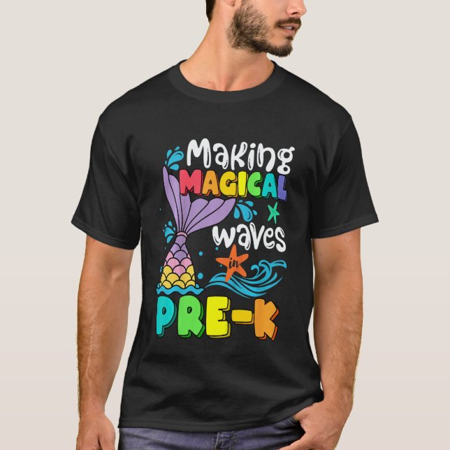 Camiseta Kids Mermaid Making Magical Waves In Pre K Back To (Frente)