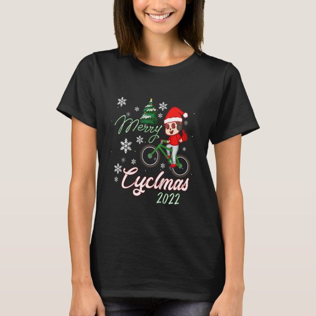 Camiseta Kids Merry Cyclmas Chrismas Tree 2022 Biking Cycli (Frente)