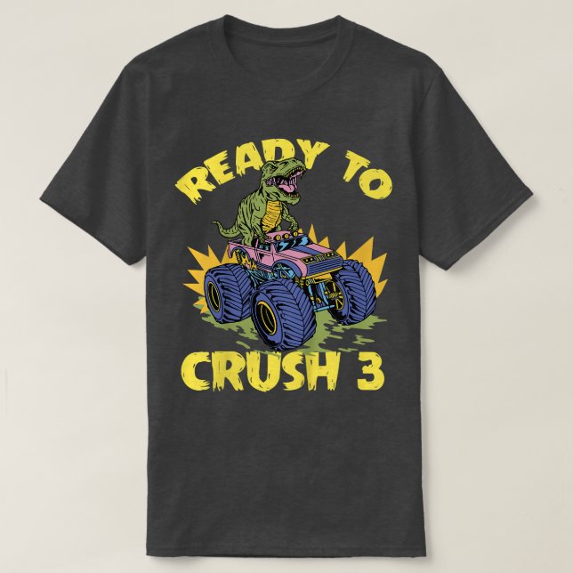 Camiseta Kids Monster Truck 3rd Birthday I'm Ready To Crush (Frente do Design)