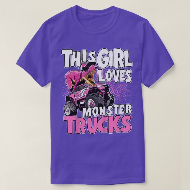 Camiseta Kids Monster Truck Kids Toddler This Girl Loves Mo (Frente do Design)