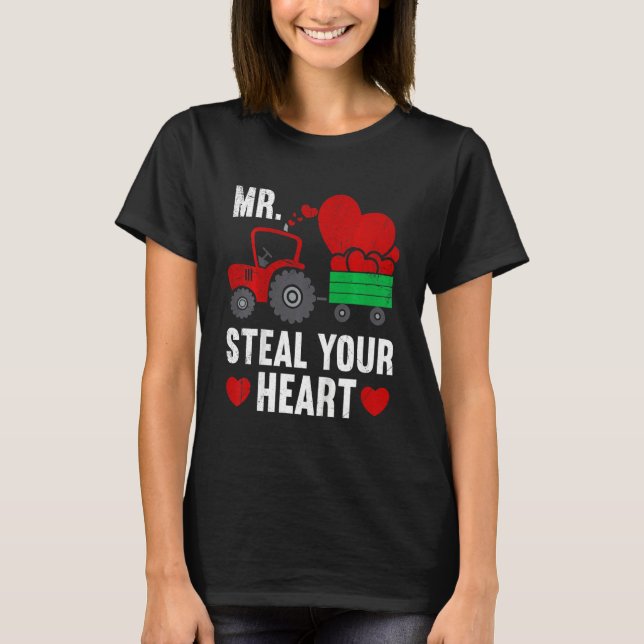 Camiseta Kids Mr Steal Your Heart Tractor Kids Toddler Boys (Frente)