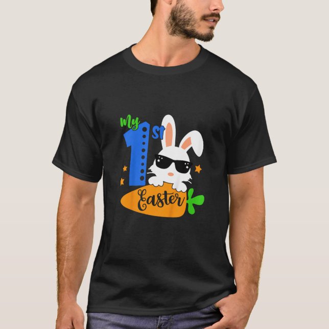 Camiseta Kids My 1st Easter Bunny Christian Easter Day Tee  (Frente)