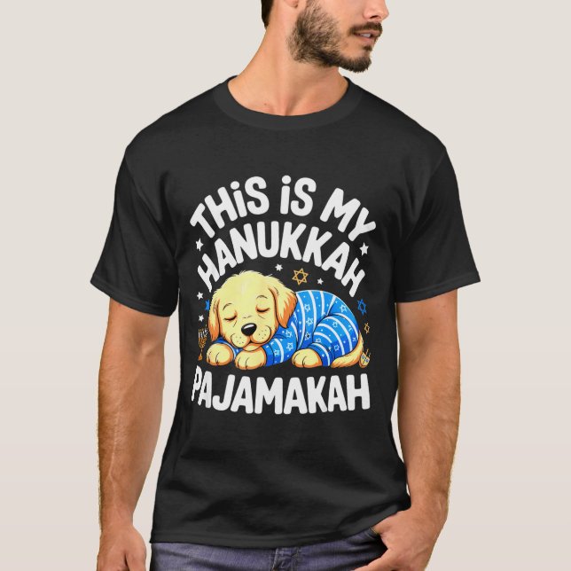 Camiseta Kids My Hanukkah Pajamas Pajamakah Puppy Hanukkah  (Frente)