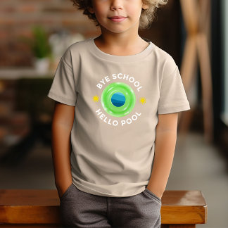 Camiseta Kids Neon Verde limão Piscina Divertido Verão