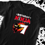 Camiseta Kids Ninja Birthday Party Gift - 7 Year Old<br><div class="desc">This Birthday Ninja 7 design features the Ninjutsu Japanese symbol,  a half-tone comic style background,  and a cartoon ninja karate kick graphic that your 7 year old birthday ninja boy or girl will LOVE!</div>