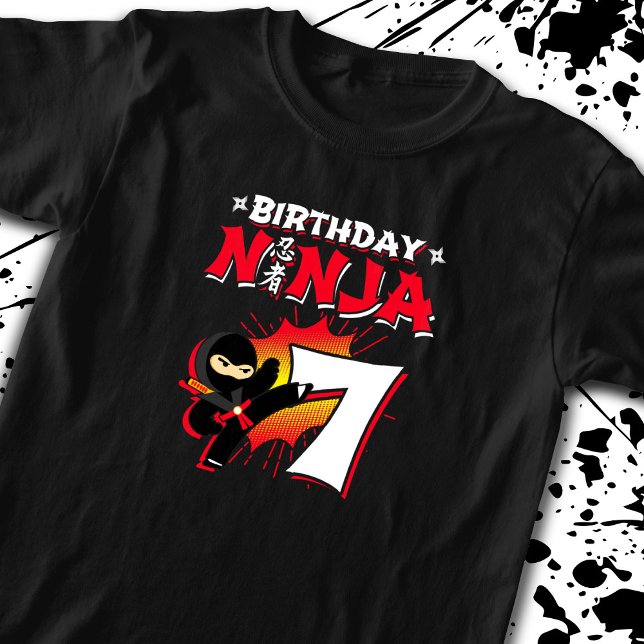 Camiseta Kids Ninja Birthday Party Gift - 7 Year Old (Criador carregado)