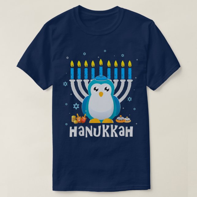 Camiseta Kids Penguin Hanukkah Pajamas for Boys Hanukkah  H (Frente do Design)