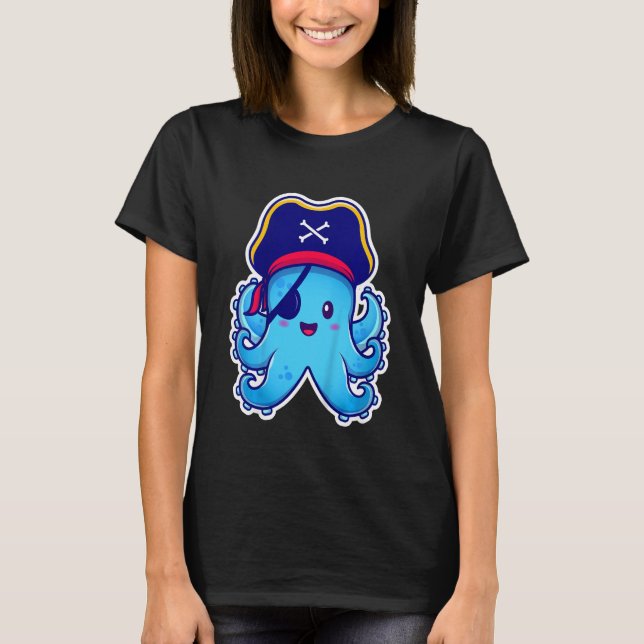Camiseta Kids Pirate Octopus cute children's design (C) (Frente)