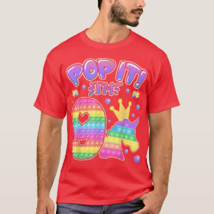 Camiseta Kids Pop It 9th Birthday Girls Boys 9 Years Old Fi