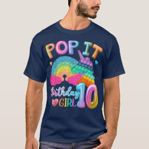 Camiseta Kids Pop It Birthday Girl 10 for 10yr Old Girl Uni