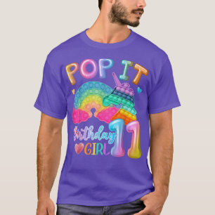 Camiseta Kids Pop It Birthday Girl 11 for 11yr Old Girl Uni