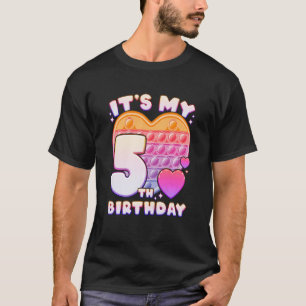 Camiseta Kids Pop it Birthday Girl 5 years old Push it Pop 