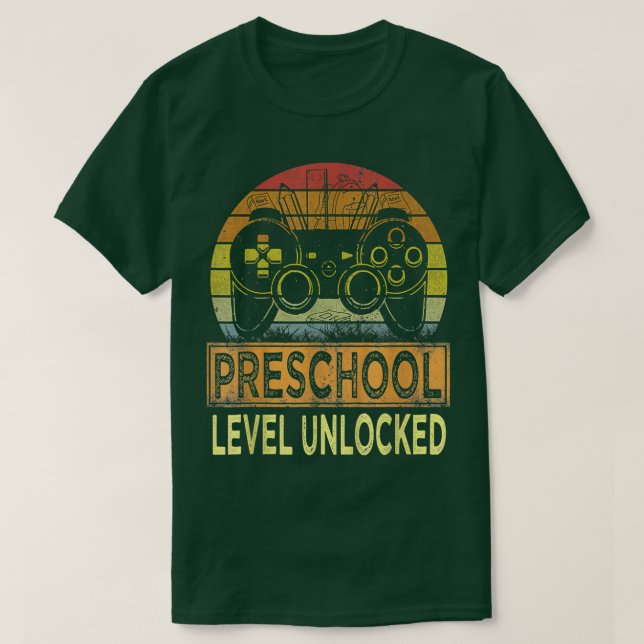 Camiseta Kids Preschool Level Unlocked Video Game Back To S (Frente do Design)