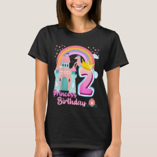 Camiseta Kids Princess segundo aniversário Horse Rainbow Ca