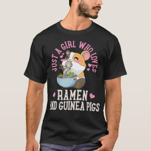 Camiseta Kids Ramen Noodles Guiné Pig Kawaii Cute Gift