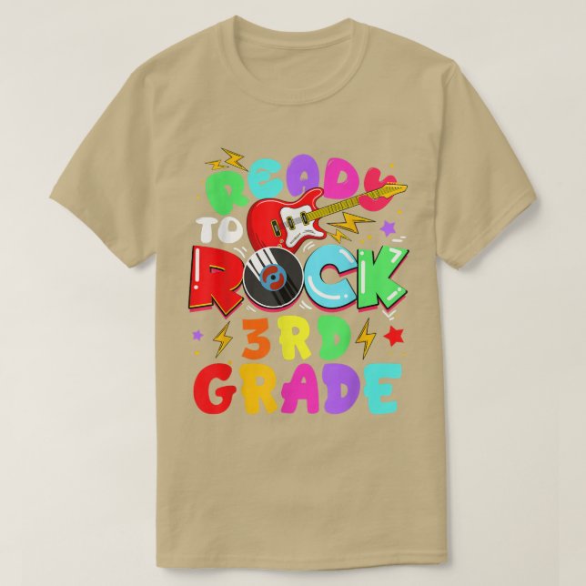 Camiseta Kids Ready To Rock 3rd Grade Guitar Back To School (Frente do Design)