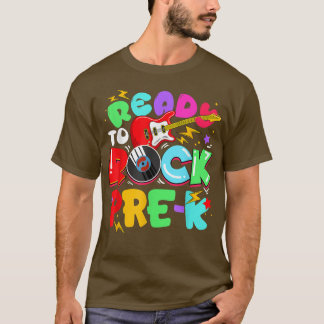 Camiseta Kids Ready To Rock Pre-K Guitar Back To School Boy