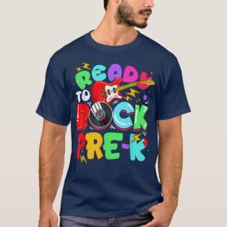 Camiseta Kids Ready To Rock Pre-K Guitar Back To School Boy