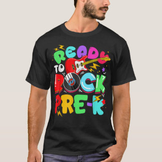 Camiseta Kids Ready To Rock Pre-K Guitar Back To School Boy