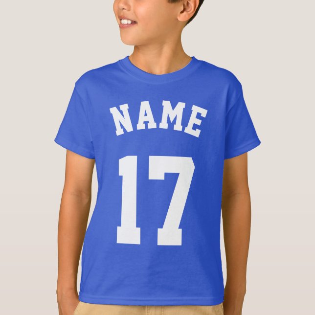Camiseta Kids Real Azul e Branco | Sports Jersey Design (Frente)