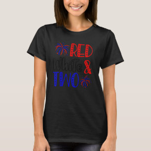 Camiseta Kids Red White E Dois segundo aniversário 4º De Ju