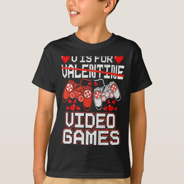 Camiseta Kids Retro Video Game Valentines Day For Toddler B (Frente)