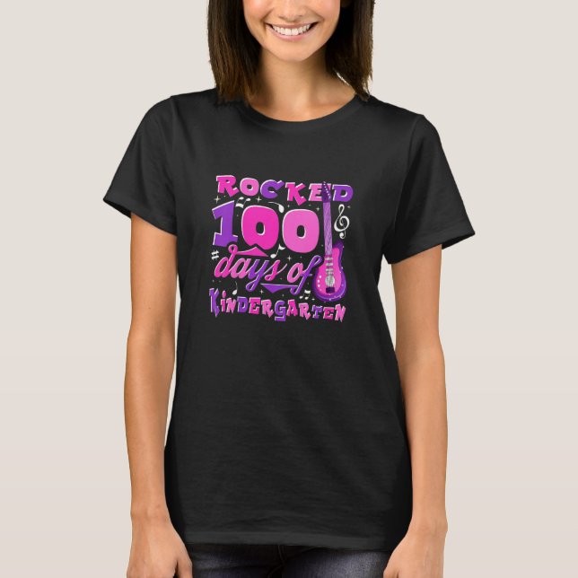 Camiseta Kids Rocked 100 Days Of Kindergarten (Frente)